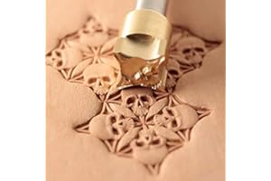 DandS ltd Skull Leather Stamp Tool, Professional Steel Craft Tool for Leatherworking, Embossing, Carving & Stamping Leather Projects, Belts, Wallets & DIY Projects, Compatible with Mallet #378