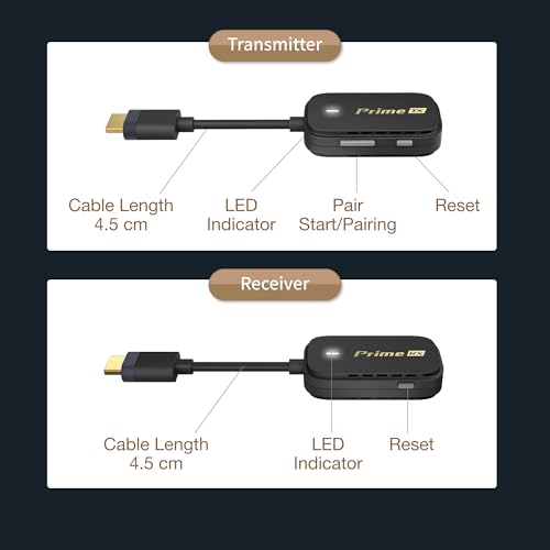EZCast Pocket Prime Wireless HDMI – 1 transmisor y 2 receptores | Plug & Play, Wi-Fi 5GHz, extensor HDMI portátil para laptop, TV, proyector y gaming – rango de 80 m, salida 1080P