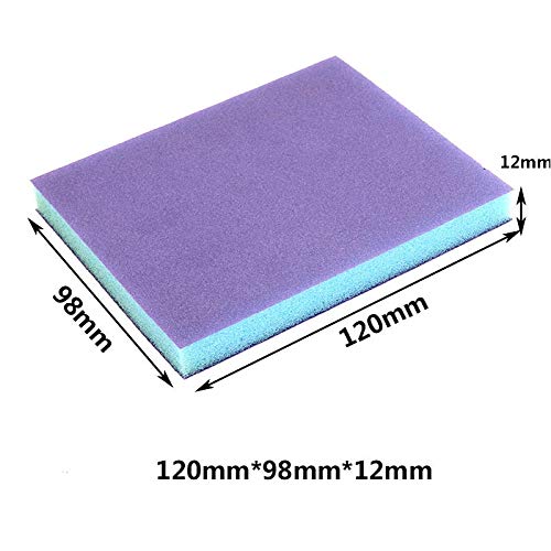 Maslin 2pcs Grits 60 80 120 180 240 320 400 600 Double Side Abrasive Tools Polishing Sponge Sandpaper/Sanding Sponge Pad - (Grit: 220, Color: Grey) - Thumbnail 5