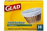 3 Pk, Glad Small Trash Bags, 4 Gallon, 30 Ct Per Pack (Total of 90)