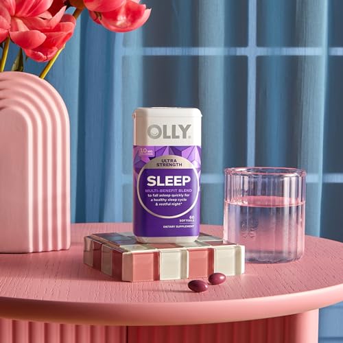 OLLY ULTRA STRENGTH SLEEP SOFTGELS, 10MG MELATONIN, L-THEANINE, CHAMOMILE, MAGNESIUM, LEMON BALM, SUPPORTS DEEP RESTFUL SLEEP, NIGHTTIME SLEEP AID, NON HABIT-FORMING – 60 COUNT