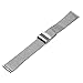 RECHERE Mesh Stainless Steel Bracelet Wrist Watch Band Strap Interlock Safety Clasp Silver 18 20 22 24mm