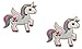 2 pieces UNICORN PEGASUS Iron On Patch Applique Motif Spiritual Horse Children Decal 2.5 x 2.4 inches (6.3 x 6 cm)