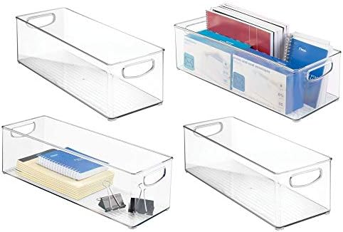 Mdesign Large Stackable Plastic Storage Bin Container Home Office