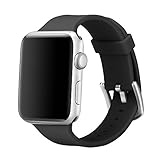 Sport Band for Apple Watch 38mm, Alritz Soft Silicone iWatch Band Replacement Strap with Quick Release Buckle for Apple Watch Nike+, Series 2, Series 1, Sport, Edition, Black