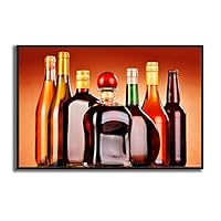 Framed Canvas Wall Art Wine Cups Canvas Prints Home Artwork Decoration for Living Room,Bedroom - 16x24 inches