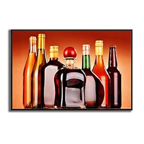 Framed Canvas Wall Art Wine Cups Canvas Prints Home Artwork Decoration for Living Room,Bedroom - 16x24 inches