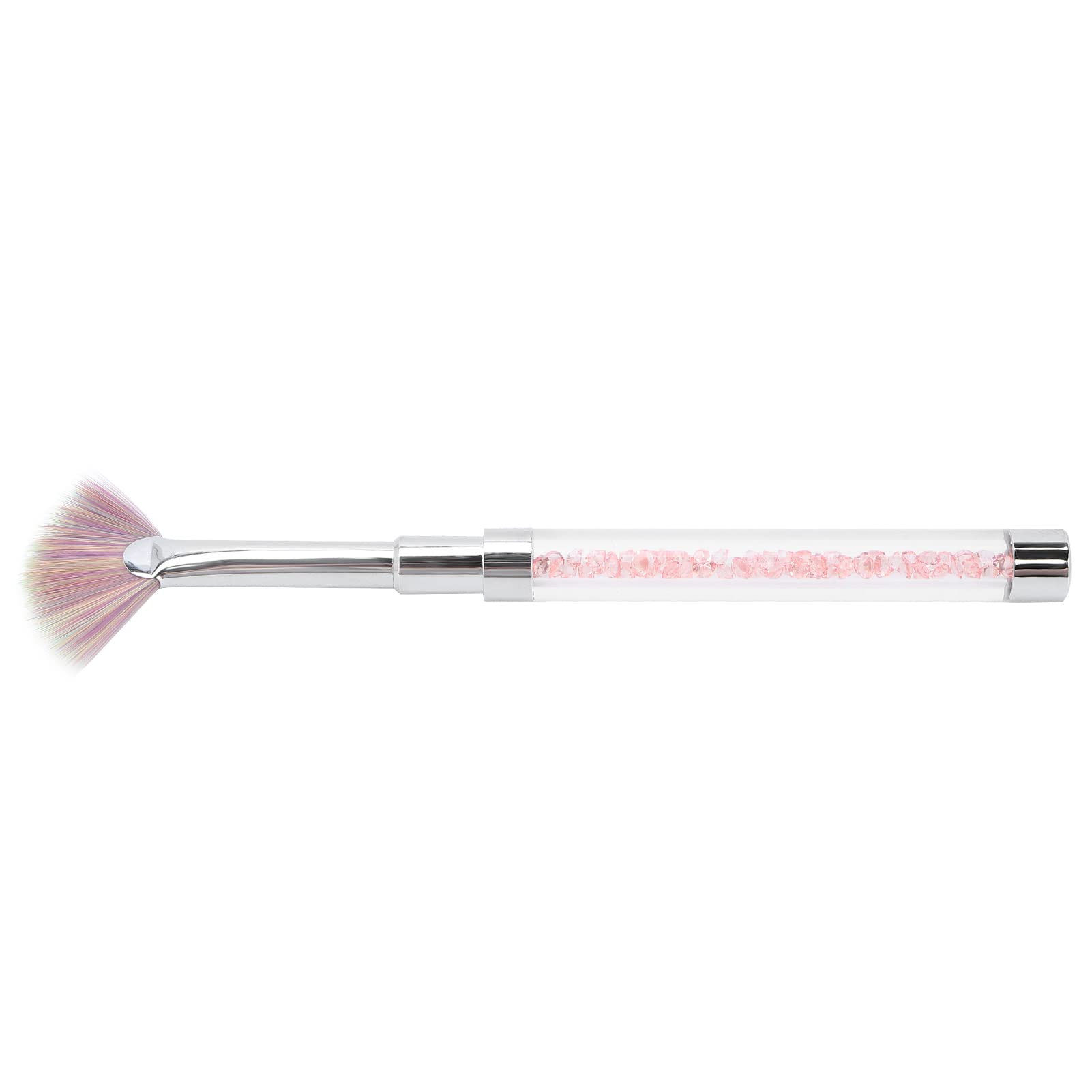 01 02 015 Fan Nail Brush, Anti Slip Acrylic Handle, Nylon Head, Perfect for Home DIY Nails