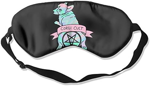 Sleeping Eye Mask Corgi Cult Witchy Dog Natural Silk Eye Mask Cover With Adjustable Strap
