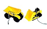 CATERPILLAR heavy equipment CAT Ceiling Fan Pull light chain Bulldozer & Dump Truck by Wooden Androyd Studio (Black Top)