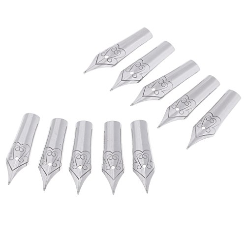 image for D DOLITY 10 Pieces Universal Fountain Pen Tips Replacement Nibs Letter