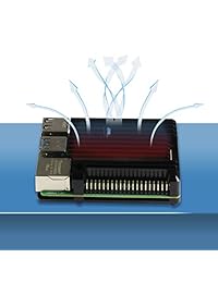 Carcasa de metal para Raspberry Pi 4 modelo B y disipador de calor adhesivo térmico con doble ventilador