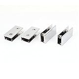 uxcell Stainless Steel Clip Clamp for 6-10mm Thickness Glass Silver Tone 4pcs