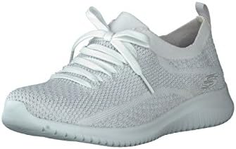 Skechers womens ultra flex-salutations shoes, white/silver, 37 eu