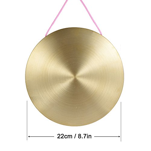 22cm Hand Gong Cymbals Brass Copper Chapel Opera Percussion Instruments with Round Play Hammer - Thumbnail 5