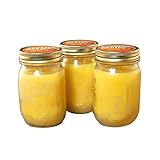 Lumabase 26603 3 Count Citronella Scented Candles in Mason Jar, 12 oz, Yellow