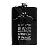 8oz I'm Not Saying I'm Batman Black Flask L1