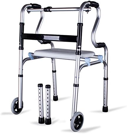 ZZHF Crutch Four-foot Elderly Walker Folding Walker Walking Cane 2 Colors Available Walking Sticks ( Color : B )