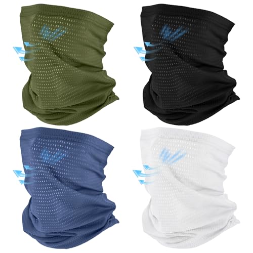 Geyoga 2/4 Pack Men Cooling Neck Gaiter Mesh Face Mask, 4 Colors, 4 Pack at Amazon
