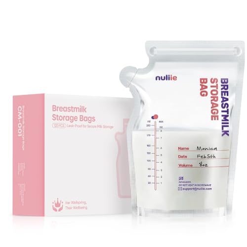 Nuliie Breast Milk Storage Bags 8 OZ Freezer Bags