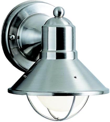 Kichler 9021ni Seaside Aluminum Outdoor Wall Sconce Lighting 60 Total Watts Brushed Nickel Wall Porch Lights Amazon Com