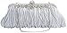 Pulama 1920s Crossbody Bag for Women Vintage Evening Clutch Purse Wallet Silver For Wedding and Party