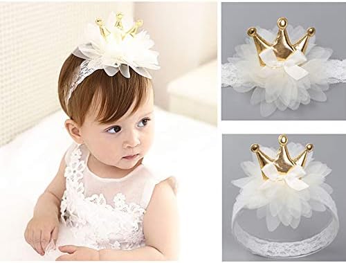 Baby Girl Lace headband Leave No Marks, Girl Hair Band Big Flower 3 Pack