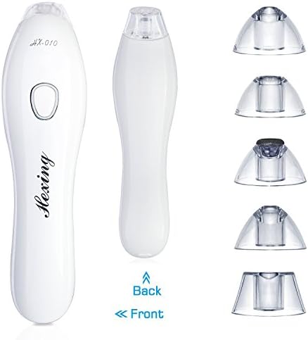 Blackhead Remover,5 in 1 USB Rechargeable Vacuum Suction Facial Pore Cleaner Electric Comedo Microdermabrasion Exfoliating Machine Comedone Extractor Tool Acne Cleanser (White)