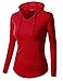 Doublju Womens Round Neck Thin Pullover Hoodie With Kangaroo Pocket