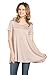 Frumos Womens Tunic Top for Leggings Round Neck T Shirts IT-Mocha 3X-Large