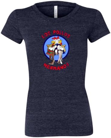 Large Navy Blue Womens Los Pollos Hermanos Breaking Bad Inspired Tri-Blend Short Sleeved T-shirt