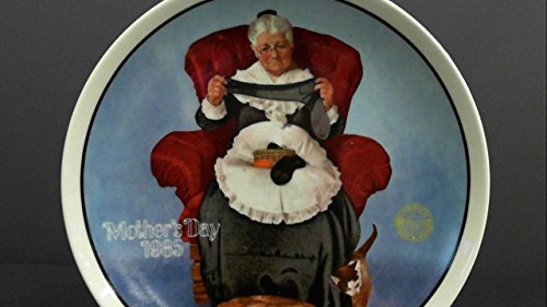 Knowles "Mending Time" Mother's Day 1985 by Norman Rockwell; Collectible Plate