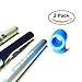 Bullseye Office - Blue Silicone Magnetic Pen Holder with Removable Metal Clips (Set of 2)