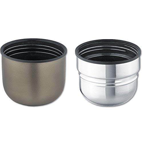 Isosteel VA-9901DAT 34 fl. oz, Double Walled DUO-Vacuum Flask Titanium Gray, 2 stainless steel/plastic screw-on mugs, 18/8 Food Grade Stainless Steel
