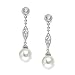 Mariell Vintage Wedding Pearl and CZ Dangle Bridal Earrings - Filigree Art Deco Gatsby Style Pearl Drops