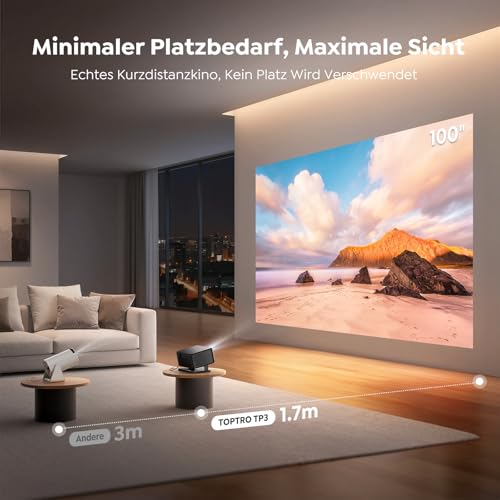 Google TV & Official Apps: Projector 4K Support, Smart Projector Home Cinema 1080P FHD, Auto Focus & Trapezoidal Correction, WiFi Bluetooth Portable Projector with Rotating Stand for Outdoor/Mobile Phone