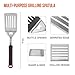 BBQ Grill Tool Set- 4 Pieces Professional Extra Thick Stainless Steel Spatula, Fork, Basting Brush & Tongs With Elongated Heat-resistant Handles. Gift Box Package. Best For Outdoor Grilling, Cooking,