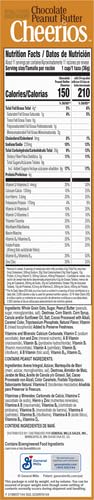 CHOCOLATE PEANUT BUTTER CHEERIOS BREAKFAST CEREAL, LARGE SIZE, 14.2 OZ