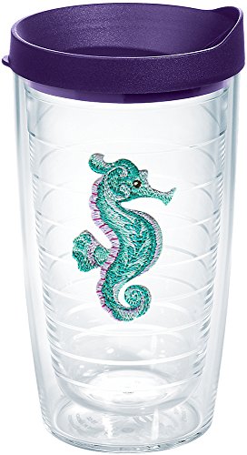 Tervis Purple Teal Seahorse, Clear, 16 oz