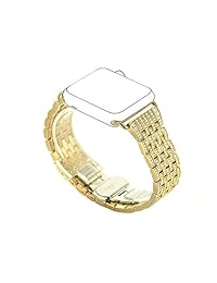 balerion luxury aleación vidrio rhinestone Diamond Watch Band acero inoxidable reloj Band para Apple Watch Series 1 Series 2   38 mm), color plateado