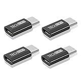 TechMatte [4 in 1 Pack] Micro USB to USB C Adapter, Converts Micro USB Female to USB C Male, Uses 56K Resistor, Works with Galaxy Note 8, S9, S9 Plus, S8, S8+, MacBook, Nintendo Switch and More
