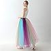 Noriviiq Women's Long Multi-Layer Tulle Rainbow Tutu Petticoat Skirt Adult Unicorn Costume A