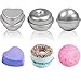 Habbi Metal Bath Bomb Molds Set 43pcs Bath Bomb Mold Kit Including 3 Size 6 Hemispheres 2 Star 2 Heart Shape 2 Donut 30 Heat Shrink Bags for DIY Bath Bomb Making Supplies Kit