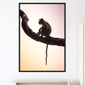signwin Framed Canvas Wall Art Monkey Animals Expressive...