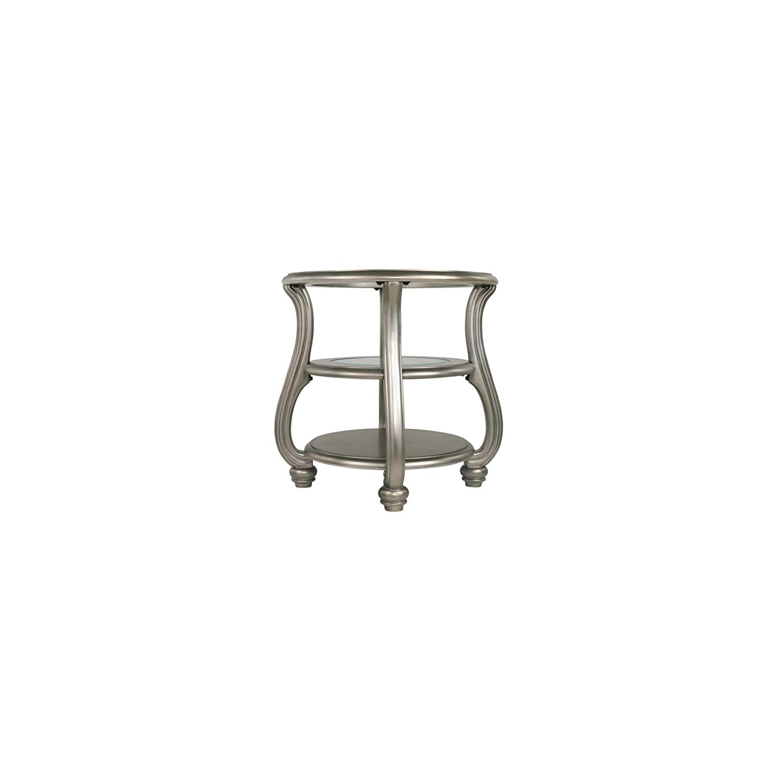 Signature Design by Ashley Coralayne Glam Round End Table with Beveled