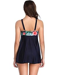 LALAVAVA Tankini Trajes de baño para dama Vestido de baño Boyshort de dos piezas Traje de baño