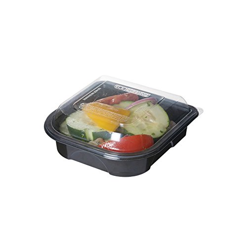 Eco-Products EP-PTOR6 Small Premium Take-Out Container with Lid, 12.5oz Capacity, 5-57/64" Length x 5-11/16" Width x 1-25/64" Height (Case of 3, 50 per Pack), Clear - Thumbnail 6