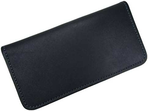 Unisex Leather Standard Checkbook Cover USA Made, Navy
