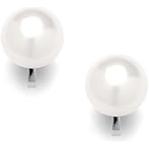 Mariell Ivory Freshwater Pearl Stud Clip On Earring for Women, 9mm, Non-Pierced Earring Birthday Gift