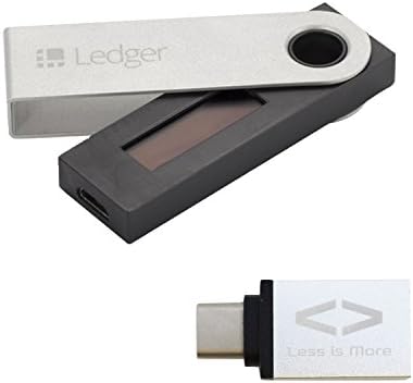 Ledger Nano S Virtual Currency Hardware Wallet Bit Coin Ethereum Ripple Less is More with USB Type-C Adapter